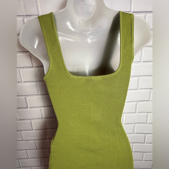 WINDSOR Elegant Green olive stretch Dress/size L - Picture 8 of 11